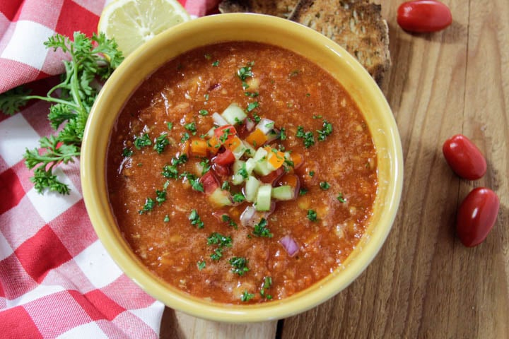 Gazpacho with tomatoes