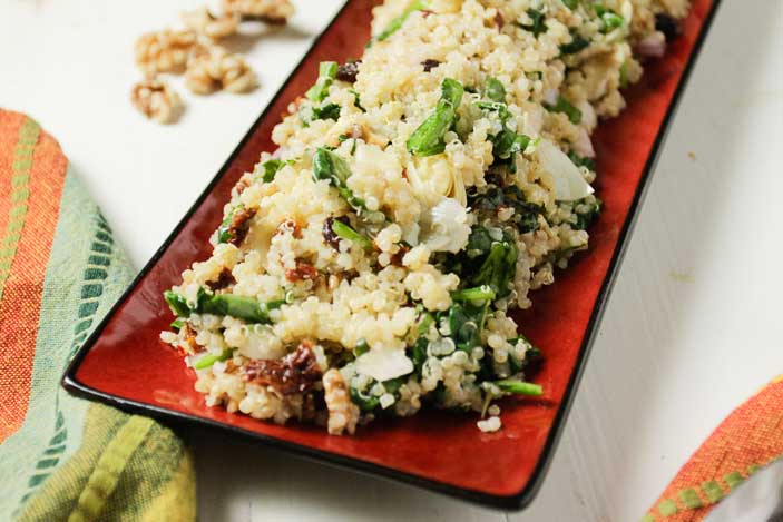 Quinoa Salad with Spinach - Plant Based Cooking