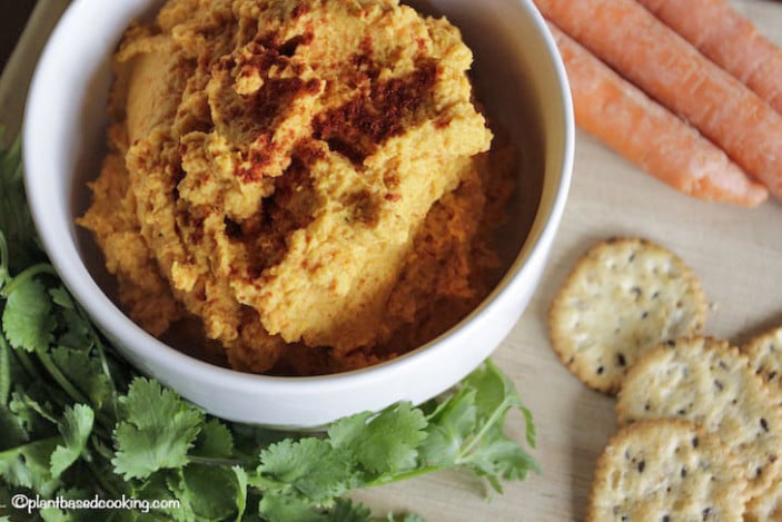 Roasted Carrot and Garlic Hummus - Plant Based Cooking