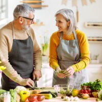Couple in white kitchen